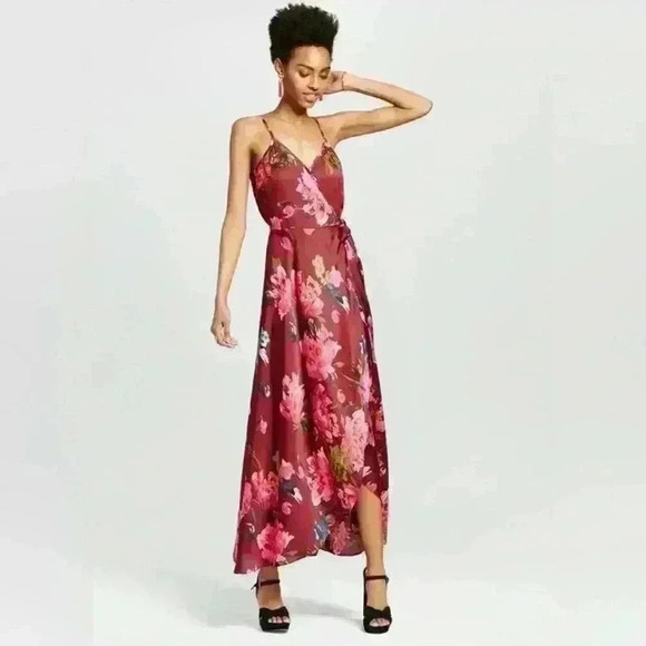 Never worn satin floral dress